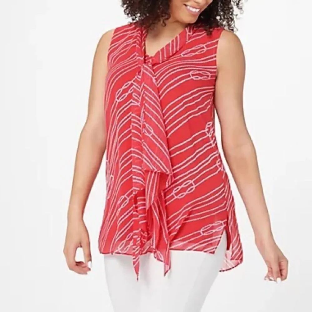 Susan Graver Sleevless Lined Chiffon Tunic